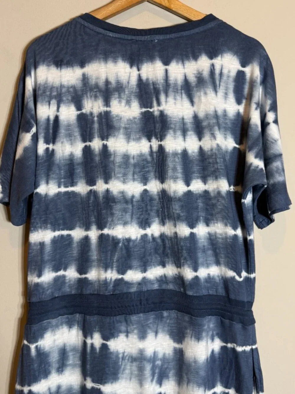 Sundance Elara Tie Dye Faux Wrap Mini Dress Women's Medium Blue Relaxed Fit